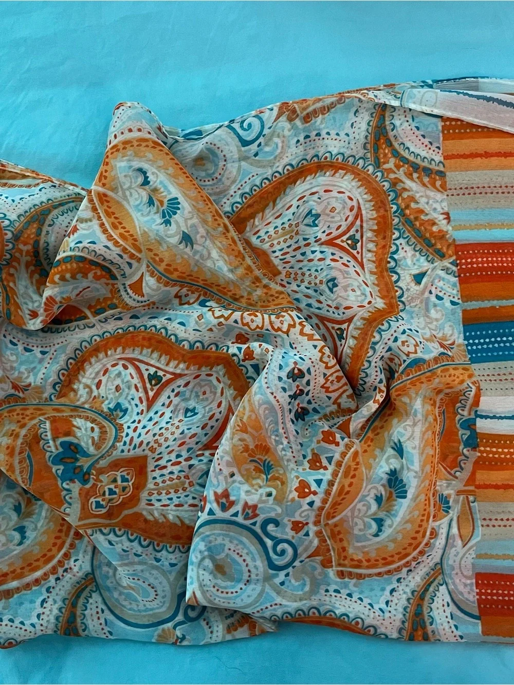 Lightweight Orange Paisley Women's Scarf